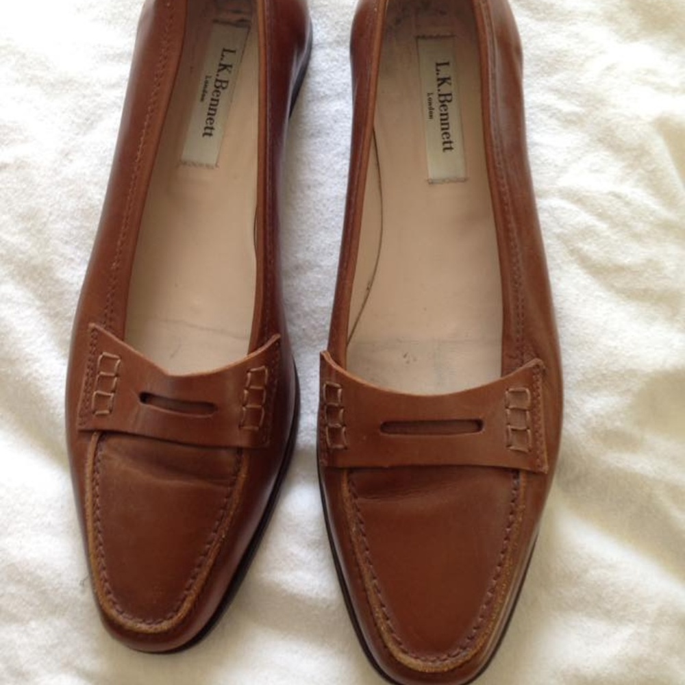 British Tan L.K. Bennett Loafers UK 37.5